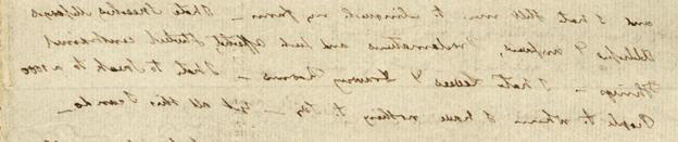 约翰·亚当斯写给阿比盖尔·亚当斯的一封手写信件的细节