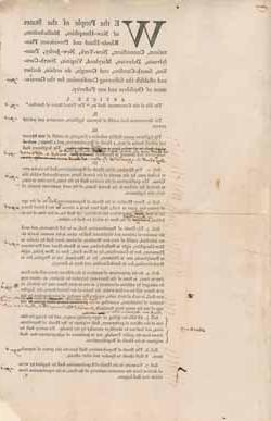 U. S. Constitution (first printing) with annotations by Elbridge Gerry Printed document with handwrritten annotations