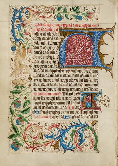 Opening of the Long Hours of the Cross, page from Book of Hours, use of Utrecht, 15th century Illuminated manuscript on vellum