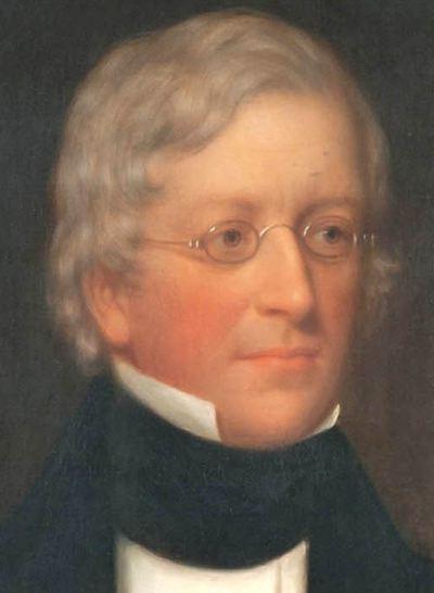 切斯特·哈丁创作的莱弗里特·索尔顿斯托尔(1783-1845)的布面油画肖像细节